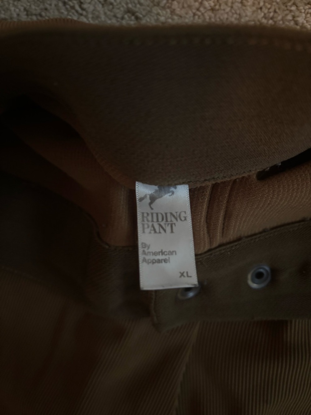 Original American Apparel Riding Pants in Camel/Brown - Picture 3 of 3